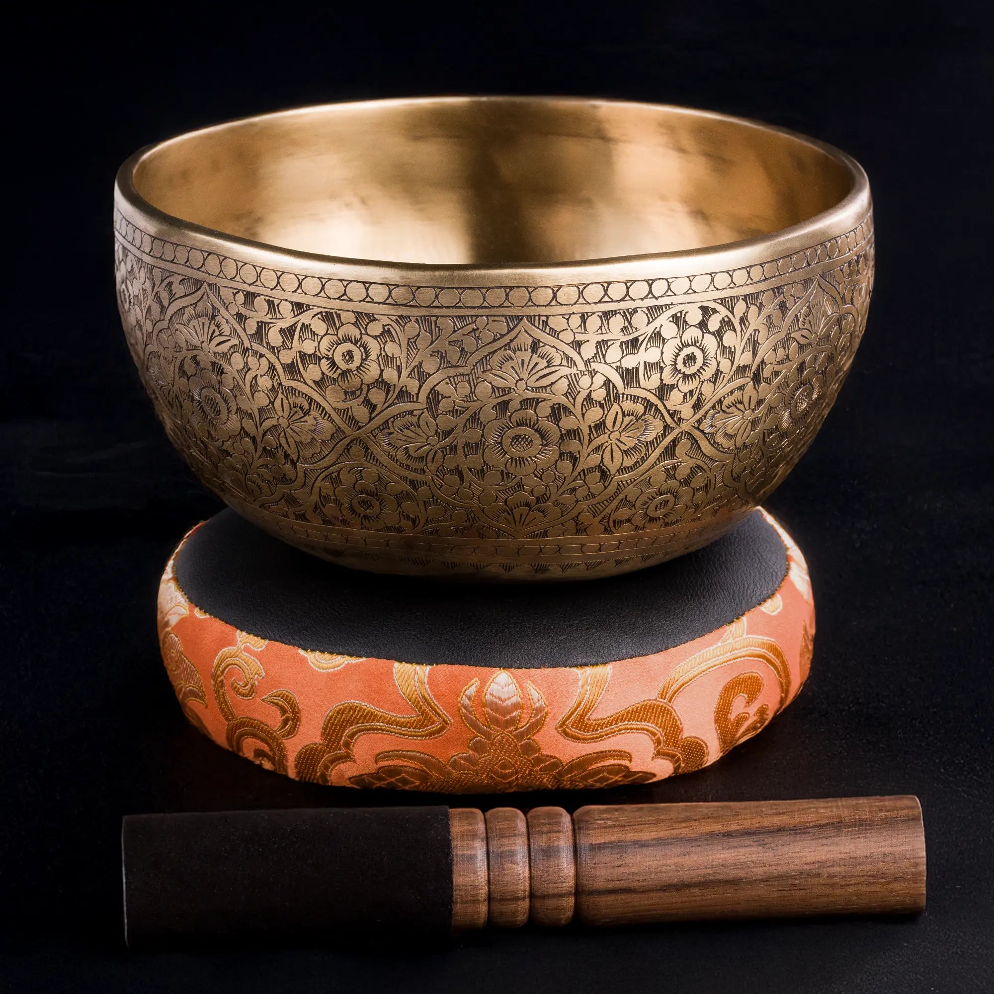 Morning Bloom Hand-Carved Thadobati Tibetan Singing Bowl TH786- 7 1/4", B3 & F5.