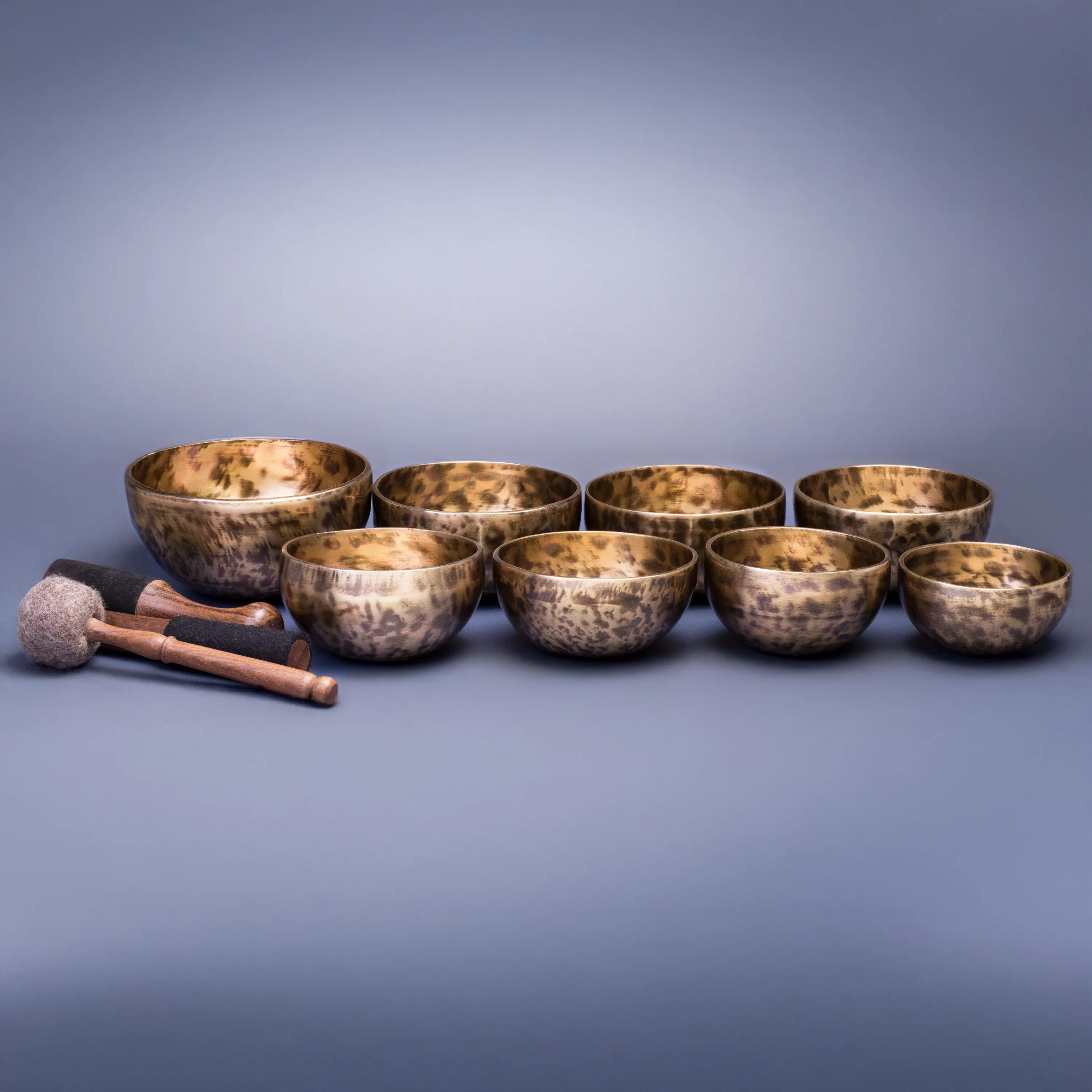 Sound Practitioners Choice – 8 pc. Chakra-tuned Tibetan Singing Bowl Set C8S-44