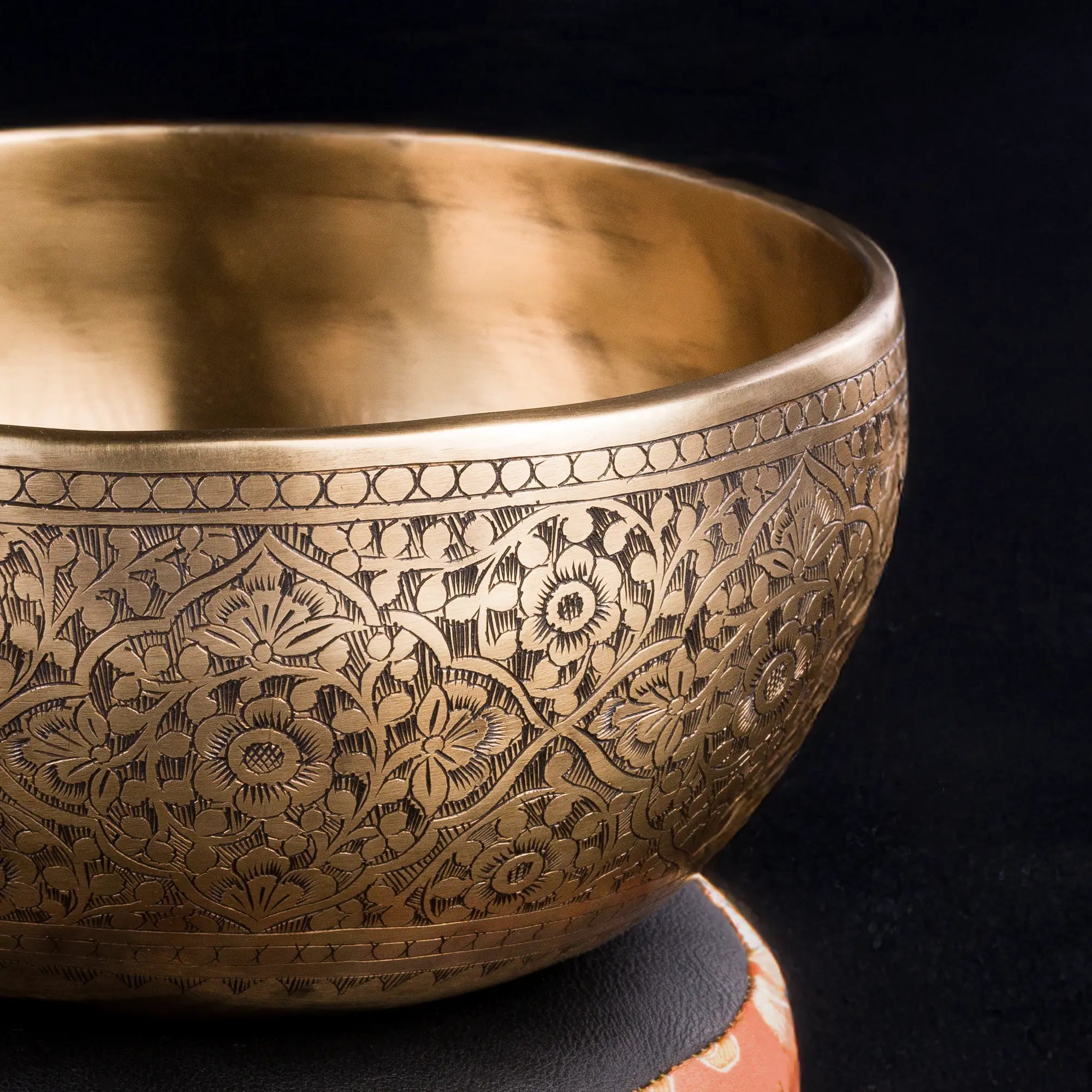 Morning Bloom Hand-Carved Thadobati Tibetan Singing Bowl TH786- 7 1/4", B3 & F5.