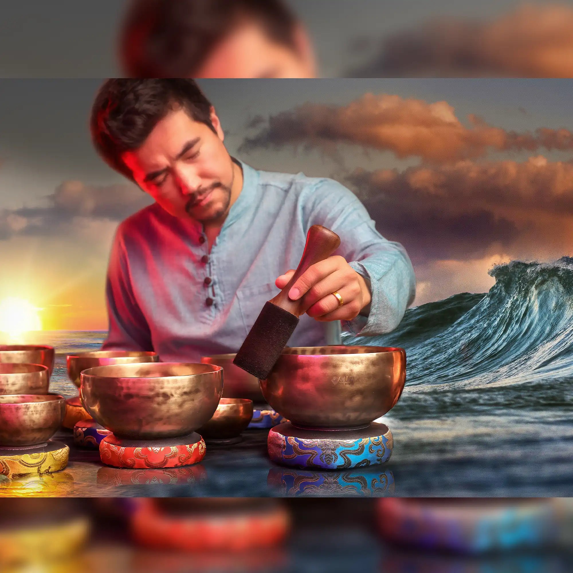 Sound Practitioners Choice – 8 pc. Chakra-tuned Tibetan Singing Bowl Set C8S-59